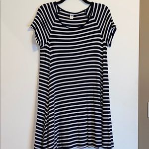 Navy and white stripe dress